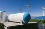 H2 storage, solar panels and wind turbines